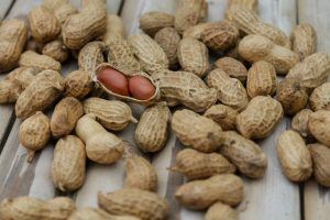 Nuts suchs as peanuts have a lot of dense protein