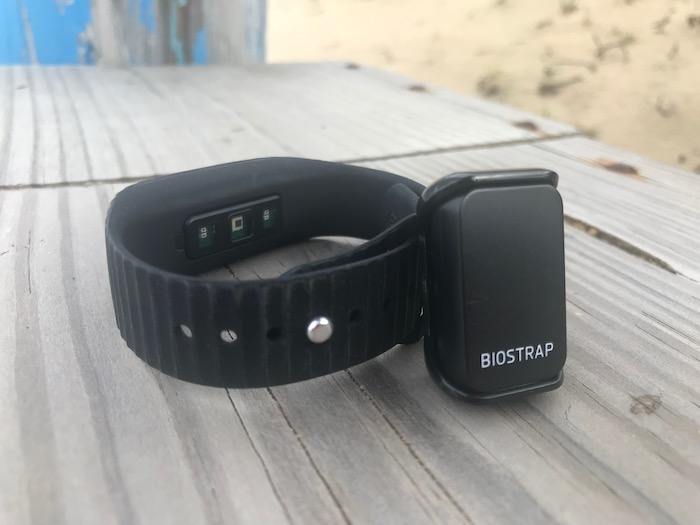 Biostrap Fitness Band and Shoepod Displayed