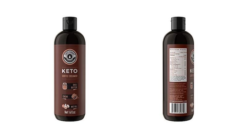 bottle of left coast performance ket coffee creamer