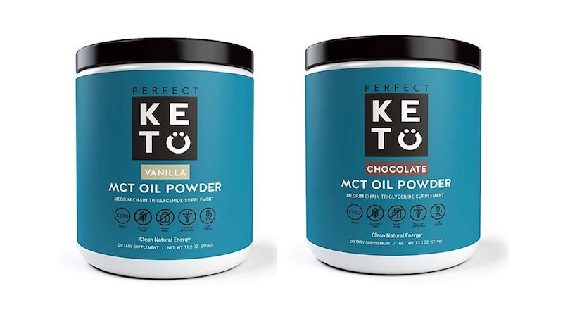 two containers of perfect keto mix