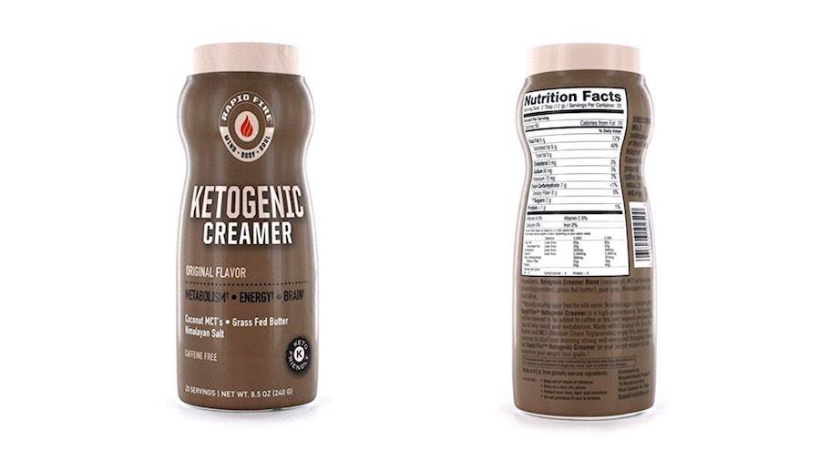 rapid fire coffee creamer bottle for keto coffee