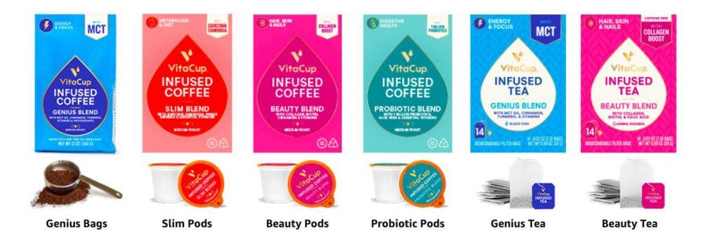 VitaCup Coffee and Tea Blends and Flavors