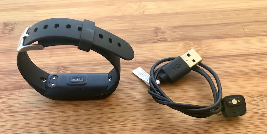 morepro fitness tracker and charging cable