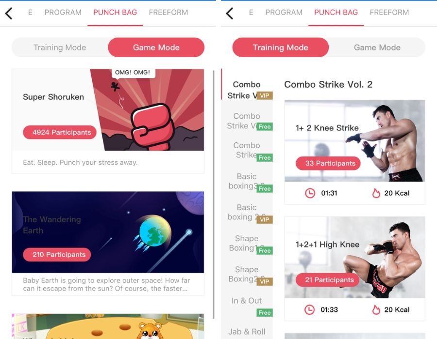 App training and mini game dashboard screen
